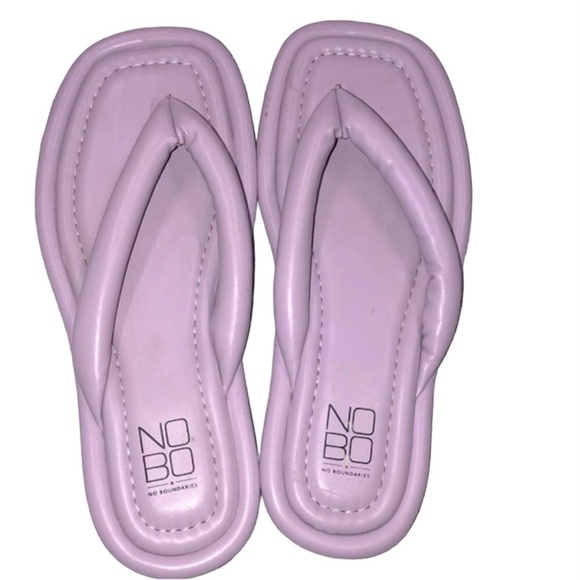 No Boundaries lavender flip flops size 8 - Picture 1 of 5
